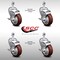 Service Caster 4 Inch SS Maroon Polyurethane Wheel Swivel 1/2 Inch Threaded Stem Caster Set Brake SCC-SSTS20S414-PPUB-MRN-TLB-121315-4 - alternate 2